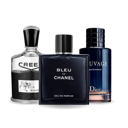 BLACK FRIDAY 3 perfumes: Creed AVENTUS, BLEU DE CHANEL e Dior SAUVAGE 100ml