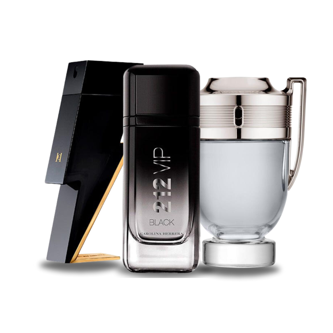 BLACK FRIDAY 3 perfumes:  Carolina Herrera BAD BOY, Carolina Herrera 212 VIP BLACK, Paco Rabanne INVICTUS (Eau de Parfum)