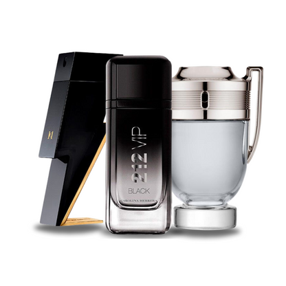 BLACK FRIDAY 3 perfumes:  Carolina Herrera BAD BOY, Carolina Herrera 212 VIP BLACK, Paco Rabanne INVICTUS (Eau de Parfum)