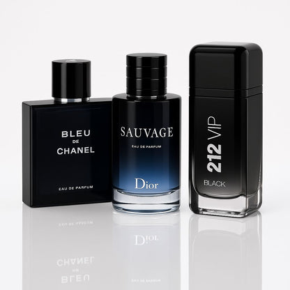 🏆 Trío – 212 VIP Black, Sauvage y Bleu de Chanel 🏆 