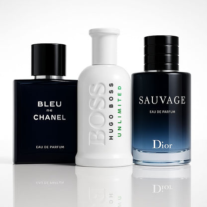🏆 Trío – Boss Unlimited, Bleu de Chanel y Sauvage 🏆 